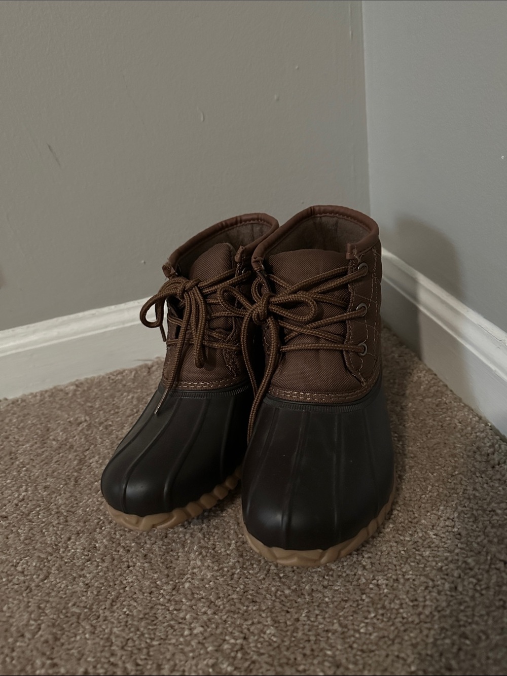 St. John's Bay Brown and Dark Brown Waterproof Duck Boots